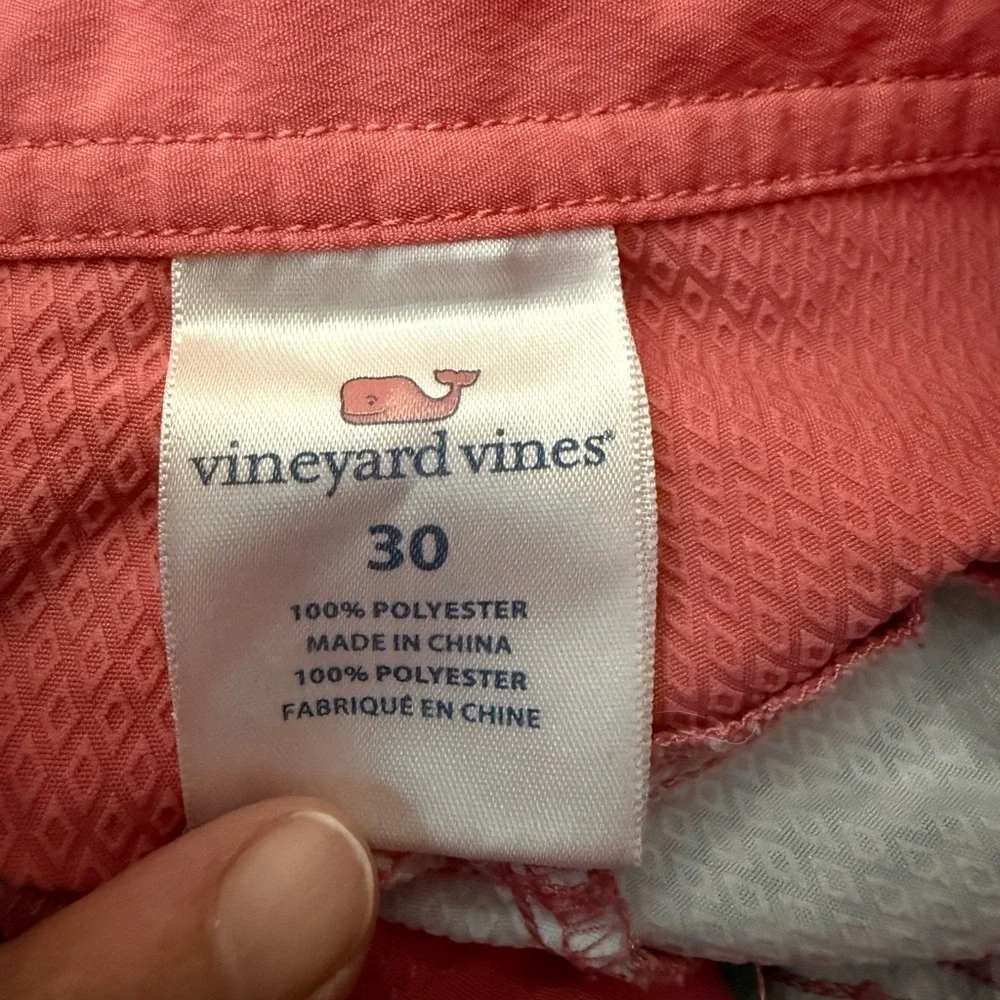 Vineyard Vines Men's Coral & Stripe Bathing Suit Board Shorts Sz 30